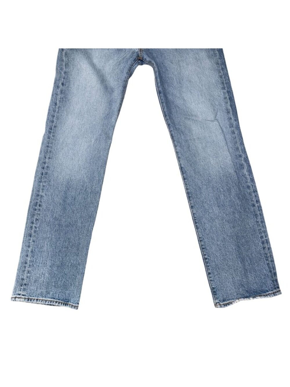 Levis 501 Button Fly Straight Leg Jeans Mens 34 31 Light Wash Stitched Pockets - Picture 4 of 8